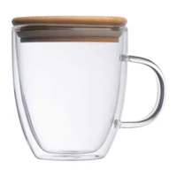 Kép 3/3 - Duplafalú üveg pohár, 350 ml, áttetsző