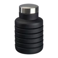 Kép 1/3 - Kihúzható szilikon kulacs, 500 ml, fekete