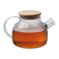 Kép 1/3 - Üveg kancsó bambusz tetővel, 1000 ml, áttetsző