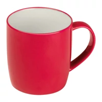 Kép 1/3 - Kerámia bögre, színes külsővel, 300 ml, piros