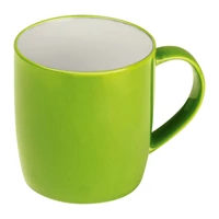 Kép 1/2 - Kerámia bögre, színes külsővel, 300 ml, világos zöld