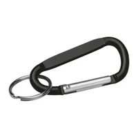 Kép 1/2 - Kulcstartó karika karabinerrel, fekete