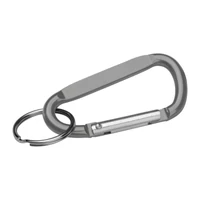 Kép 1/2 - Kulcstartó karika karabinerrel, szürke
