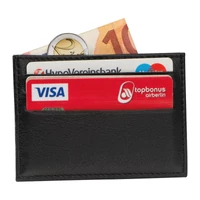 Kép 1/3 - Bőr RFID kártyatartó, fekete