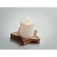 Kép 2/6 - Lotus Gyertya csillag fa talpon, fa