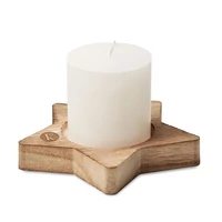 Kép 4/6 - Lotus Gyertya csillag fa talpon, fa