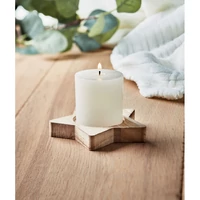 Kép 5/6 - Lotus Gyertya csillag fa talpon, fa