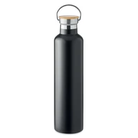 Kép 1/4 - Duplafalú termosz 1 l, fekete