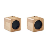 Kép 6/6 - Audio set Bambusz vez.n. hangszóró szett, fa