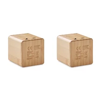 Kép 1/6 - Audio set Bambusz vez.n. hangszóró szett, fa
