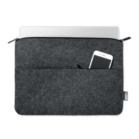 Kép 2/3 - RPET filc cipzáras laptoptáska, sötétszürke