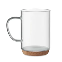 Kép 5/6 - 400 ml üvegbögre parafa aljjal
