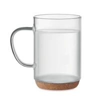 Kép 6/6 - 400 ml üvegbögre parafa aljjal