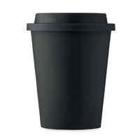 Kép 2/5 - Duplafalú PP pohár 300 ml, fekete