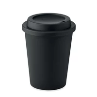 Kép 1/5 - Duplafalú PP pohár 300 ml, fekete