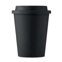 Kép 2/5 - Duplafalú PP pohár 300 ml, fekete