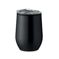 Kép 2/2 - Duplafalú úti pohár 350 ml, fekete