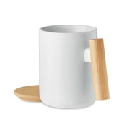 Kép 1/4 - Porcelán bögre fedéllel 380 ml