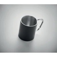 Kép 2/3 - Duplafalú fém bögre 300 ml, fekete