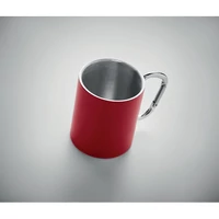 Kép 2/3 - Duplafalú fém bögre 300 ml, piros