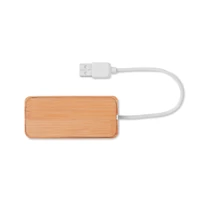 Kép 2/6 - Vina 3 portos bambusz USB elosztó, fa