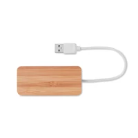 Kép 3/6 - Vina 3 portos bambusz USB elosztó, fa