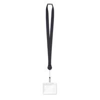 Kép 2/3 - Zip lanyard Nyakpánt kihúzható tartóval, fekete