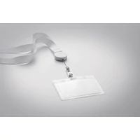 Kép 3/3 - Zip lanyard Nyakpánt kihúzható tartóval, fehér