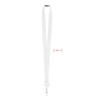 Kép 1/3 - Zip lanyard Nyakpánt kihúzható tartóval, fehér