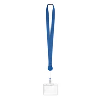 Kép 2/3 - Zip lanyard Nyakpánt kihúzható tartóval, királykék