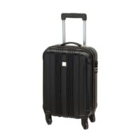 Kép 1/3 - VERONA húzható kézipoggyász bőrönd, fekete