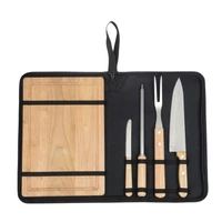 Kép 3/3 - BEST BBQ szeletelő kés szett, barna, ezüst