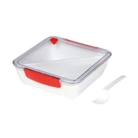 Kép 1/4 - DELICIOUS ételtároló doboz, fehér, vörös