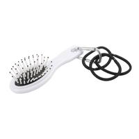 Kép 1/3 - COIFFEUR úti fésű hajgumikkal, fehér, fekete