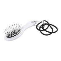 Kép 2/3 - COIFFEUR úti fésű hajgumikkal, fehér, fekete