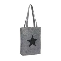 Kép 1/5 - STAR DUST filc bevásárlótáska, szürke