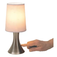 Kép 3/4 - TOUCH ME lámpa érintőgombbal a talpán, ezüst/fehér