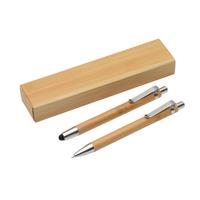Kép 1/4 - DOUBLE BAMBOO toll szett, barna, ezüst