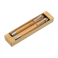 Kép 3/4 - DOUBLE BAMBOO toll szett, barna, ezüst
