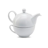 Kép 10/11 - TEA TIME Teáskanna csészével, 400 ml, fehér