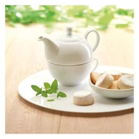 Kép 3/11 - TEA TIME Teáskanna csészével, 400 ml, fehér