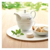 Kép 4/11 - TEA TIME Teáskanna csészével, 400 ml, fehér