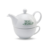 Kép 5/11 - TEA TIME Teáskanna csészével, 400 ml, fehér