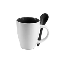 Kép 1/3 - DUAL Csésze kiskanállal, 250 ml, fekete