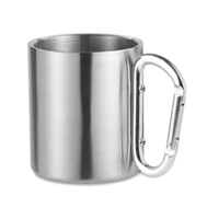 Kép 1/4 - TRUMBO Duplafalú bögre/karabiner fül, matt ezüst