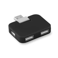 Kép 1/3 - SQUARE 4 portos USB hub, fekete