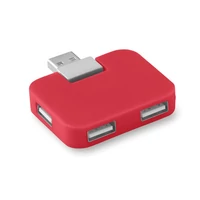 Kép 1/3 - SQUARE 4 portos USB hub, piros