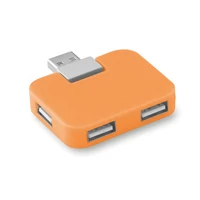 Kép 1/6 - SQUARE 4 portos USB hub, narancssárga