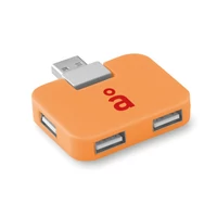 Kép 4/6 - SQUARE 4 portos USB hub, narancssárga