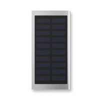 Kép 1/6 - SOLAR POWERFLAT Napelemes külső akkumulátor, matt ezüst